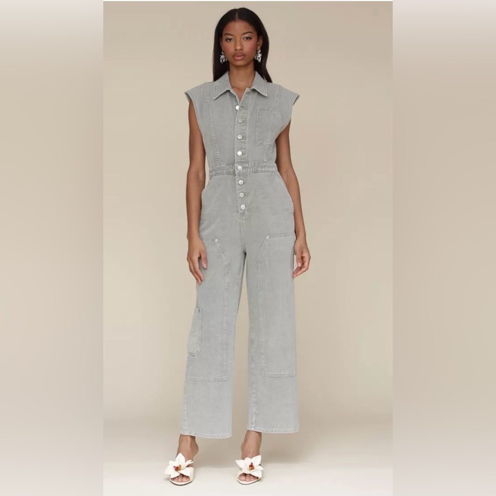 Avec Les Filles Wide Leg Carpenter Jumpsuit